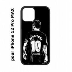 Coque noire pour Iphone 12 PRO MAX Lionel Messi FC Barcelone Foot