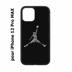 Coque noire pour Iphone 12 PRO MAX Michael Jordan 23 shoot Chicago Bulls Basket
