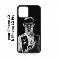 Coque noire pour Iphone 12 et 12 PRO Cristiano Ronaldo Club Foot Turin