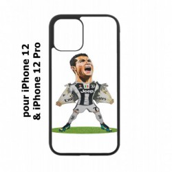 Coque noire pour Iphone 12 et 12 PRO Cristiano Ronaldo club foot Turin Football - Ronaldo super héros