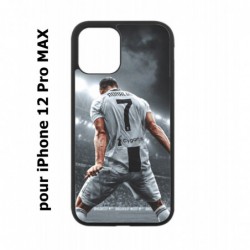 Coque noire pour Iphone 12 PRO MAX Cristiano Ronaldo club foot Turin Football stade