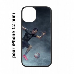 Coque noire pour Iphone 12 MINI Cristiano Ronaldo club foot Turin Football course ballon