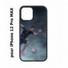 Coque noire pour Iphone 12 PRO MAX Cristiano Ronaldo club foot Turin Football course ballon