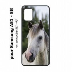 Coque noire pour Samsung Galaxy A51 - 5G Coque cheval blanc - tête de cheval