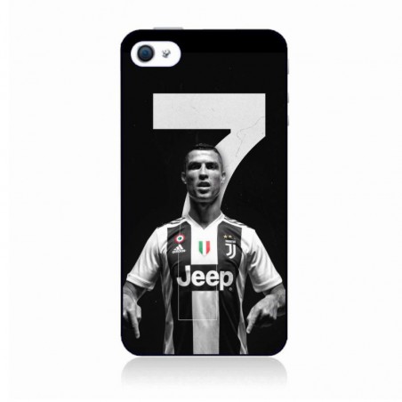 Coque noire pour IPOD TOUCH 6 Ronaldo CR7 Juventus Foot numéro 7