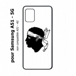Coque noire pour Samsung Galaxy A51 - 5G Drapeau Corse Emblème - Écusson Corse Tête de Maure