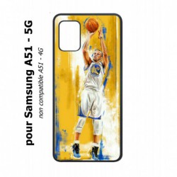 Coque noire pour Samsung Galaxy A51 - 5G Stephen Curry Golden State Warriors Shoot Basket