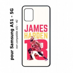 Coque noire pour Samsung Galaxy A51 - 5G star Basket James Harden 13 Rockets de Houston