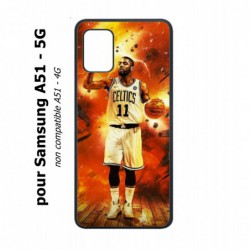 Coque noire pour Samsung Galaxy A51 - 5G star Basket Kyrie Irving 11 Nets de Brooklyn