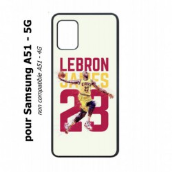 Coque noire pour Samsung Galaxy A51 - 5G star Basket Lebron James Cavaliers de Cleveland 23
