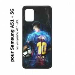 Coque noire pour Samsung Galaxy A51 - 5G Lionel Messi FC Barcelone Foot