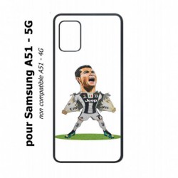 Coque noire pour Samsung Galaxy A51 - 5G Cristiano Ronaldo club foot Turin Football - Ronaldo super héros