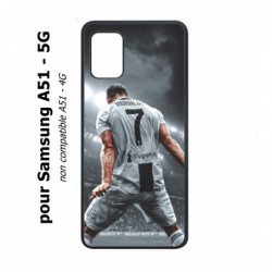 Coque noire pour Samsung Galaxy A51 - 5G Cristiano Ronaldo club foot Turin Football stade