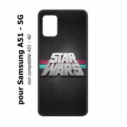 Coque noire pour Samsung Galaxy A51 - 5G logo Stars Wars fond gris - légende Star Wars