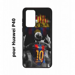 Coque noire pour Huawei P40 Lionel Messi 10 FC Barcelone Foot