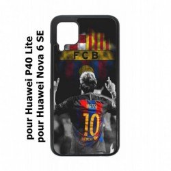 Coque noire pour Huawei P40 Lite / Nova 6 SE Lionel Messi 10 FC Barcelone Foot