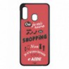 Coque noire pour Samsung Galaxy Ace 3 i7272 ProseCafé® coque Humour : OUI je suis accro au Shopping