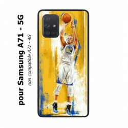 Coque noire pour Samsung Galaxy A71 - 5G Stephen Curry Golden State Warriors Shoot Basket