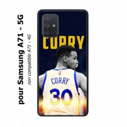 Coque noire pour Samsung Galaxy A71 - 5G Stephen Curry Golden State Warriors Basket 30