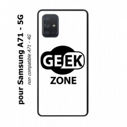 Coque noire pour Samsung Galaxy A71 - 5G Logo Geek Zone noir & blanc