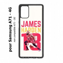 Coque noire pour Samsung Galaxy A71 - 4G star Basket James Harden 13 Rockets de Houston