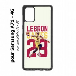 Coque noire pour Samsung Galaxy A71 - 4G star Basket Lebron James Cavaliers de Cleveland 23