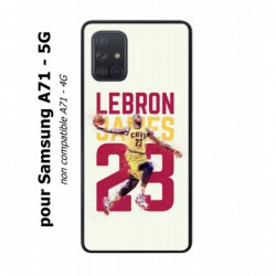 Coque noire pour Samsung Galaxy A71 - 5G star Basket Lebron James Cavaliers de Cleveland 23