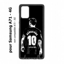 Coque noire pour Samsung Galaxy A71 - 4G Lionel Messi FC Barcelone Foot
