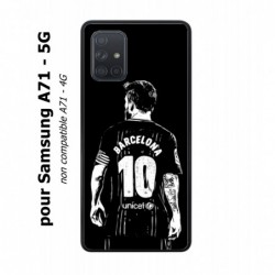 Coque noire pour Samsung Galaxy A71 - 5G Lionel Messi FC Barcelone Foot
