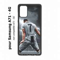 Coque noire pour Samsung Galaxy A71 - 4G Cristiano Ronaldo club foot Turin Football stade