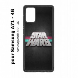 Coque noire pour Samsung Galaxy A71 - 4G logo Stars Wars fond gris - légende Star Wars