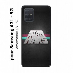 Coque noire pour Samsung Galaxy A71 - 5G logo Stars Wars fond gris - légende Star Wars