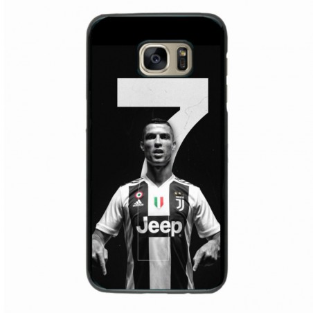 Coque noire pour Samsung Grand Prime Ronaldo CR7 Juventus Foot numéro 7