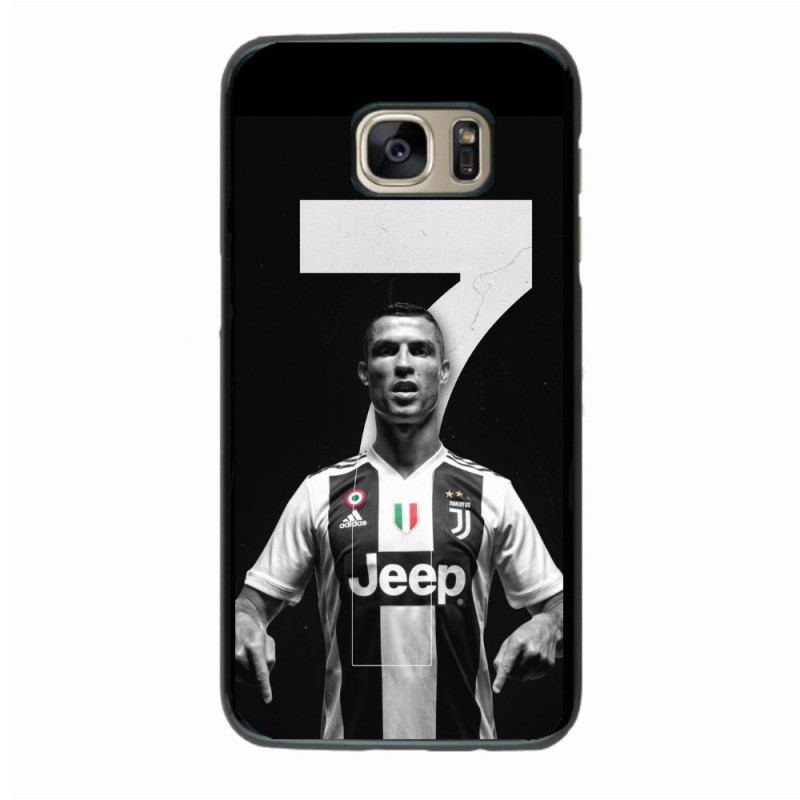 Coque noire pour Samsung P6200 Ronaldo CR7 Juventus Foot numéro 7