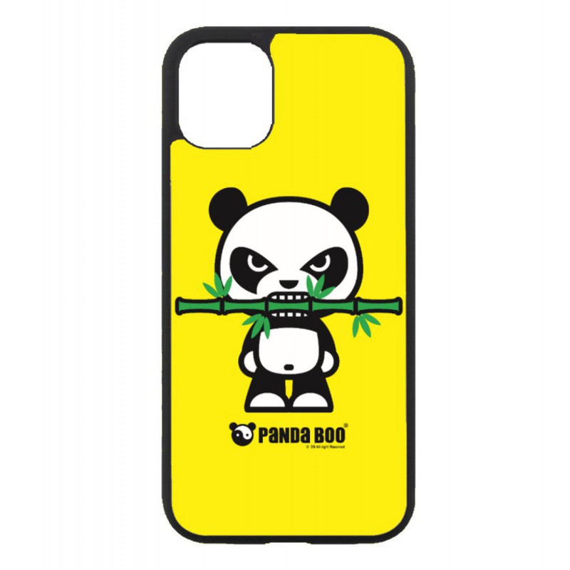 Coque noire pour Iphone 11 PANDA BOO© Bamboo à pleine dents - coque humour