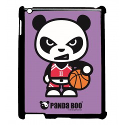 Coque noire pour IPAD 2 3 et 4 PANDA BOO© Basket Sport Ballon - coque humour