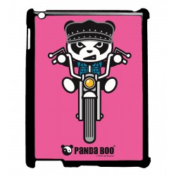 Coque noire pour IPAD 2 3 et 4 PANDA BOO© Moto Biker - coque humour
