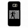 Coque noire pour Samsung J510 Cristiano Ronaldo Juventus Turin Football gros caractères