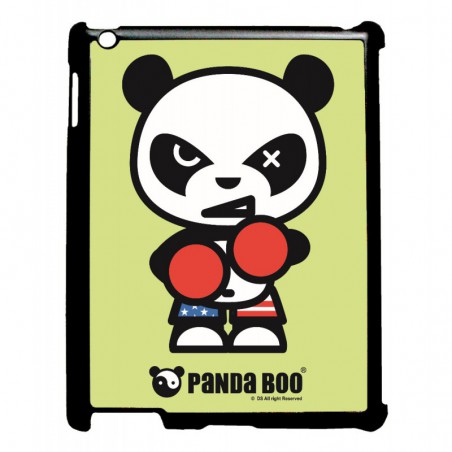 Coque noire pour IPAD 2 3 et 4 PANDA BOO© Boxeur - coque humour