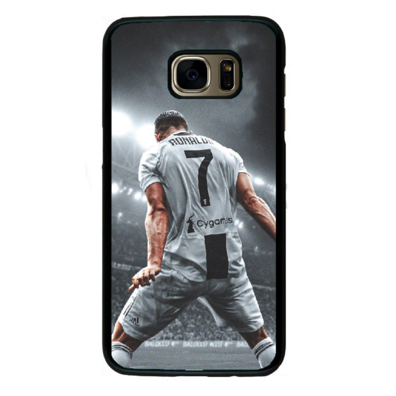Coque noire pour Samsung S9 PLUS Cristiano Ronaldo Juventus Turin Football stade