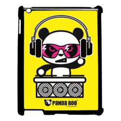 Coque noire pour IPAD 2 3 et 4 PANDA BOO© DJ music - coque humour