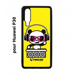 Coque noire pour Huawei P30 PANDA BOO© DJ music - coque humour