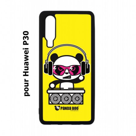 Coque noire pour Huawei P30 PANDA BOO© DJ music - coque humour