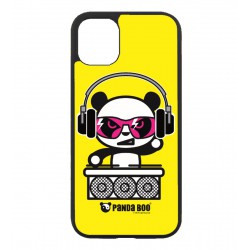 Coque noire pour Iphone 12 et 12 PRO PANDA BOO© DJ music - coque humour