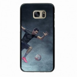 Coque noire pour Samsung S6 Edge Cristiano Ronaldo Juventus Turin Football course ballon