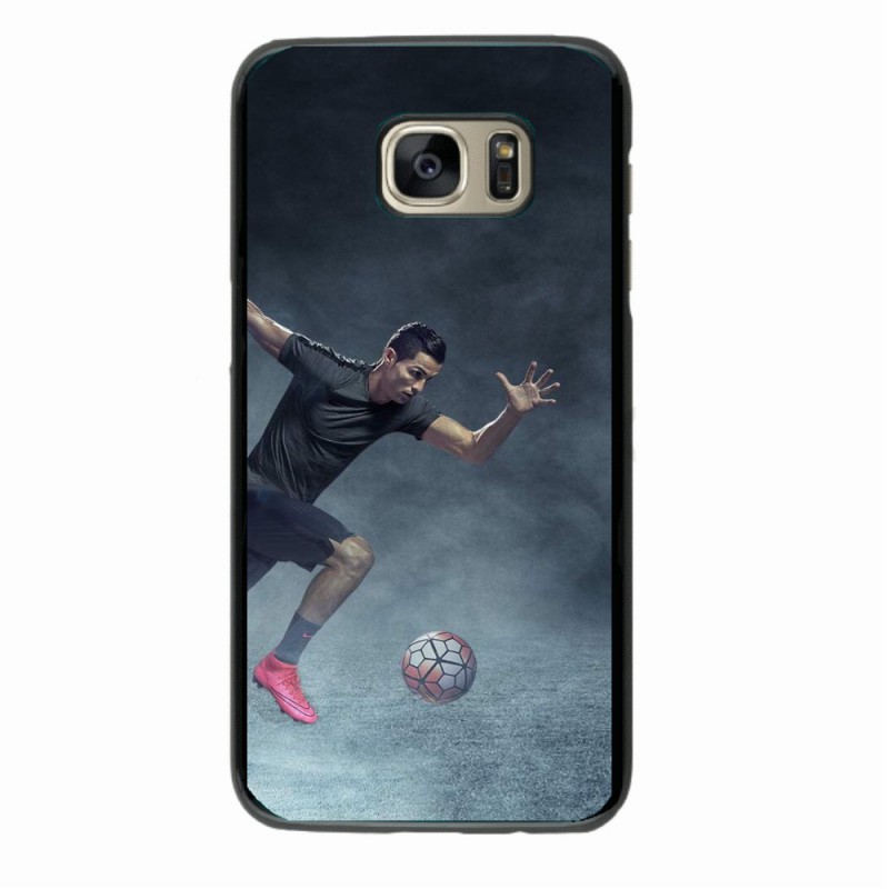 Coque noire pour Samsung S8 Cristiano Ronaldo Juventus Turin Football course ballon
