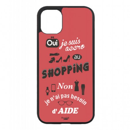Coque noire pour OnePlus 7 ProseCafé© coque Humour : OUI je suis accro au Shopping