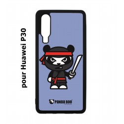 Coque noire pour Huawei P30 PANDA BOO© Ninja Boo noir - coque humour