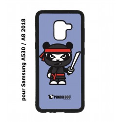 Coque noire pour Samsung Galaxy A530/A8 2018 PANDA BOO© Ninja Boo noir - coque humour
