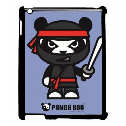 Coque noire pour IPAD 2 3 et 4 PANDA BOO© Ninja Boo noir - coque humour